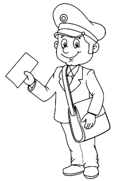 Раскраска почтальон для детей 5-6