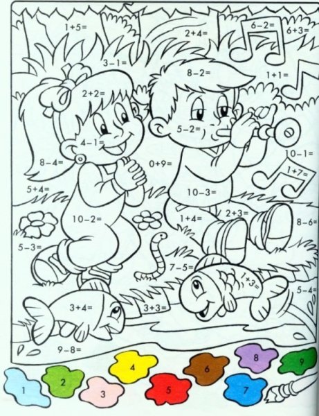 Раскраска математика для дошкольников