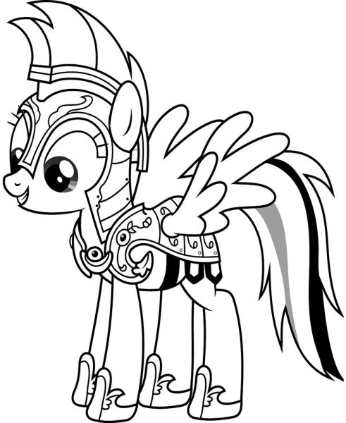 Раскраска пони Радуга деш