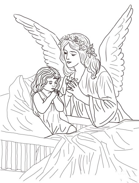 Ангел раскраска для детей