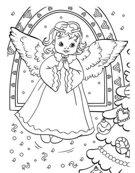 Рождественские ангелочки раскраски