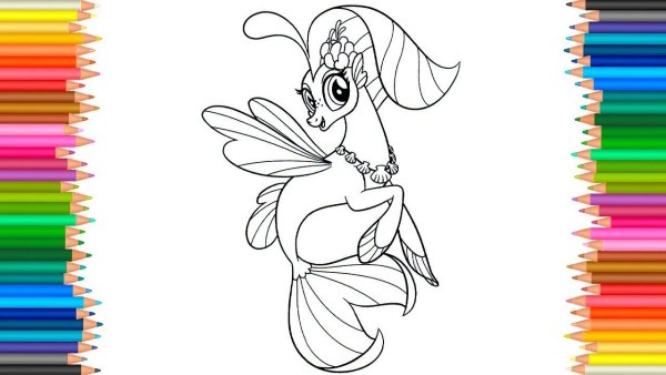 Раскраска пони Русалка Рарити