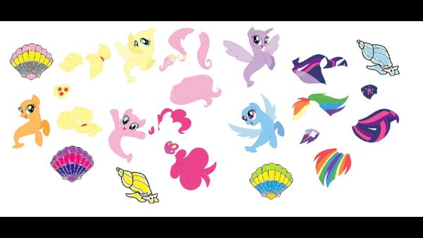 Раскраски для девочек пони Русалочки