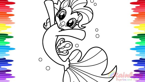 Раскраска пони Русалка Рарити