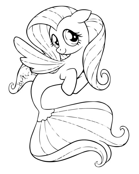 Раскраска пони Флаттершай