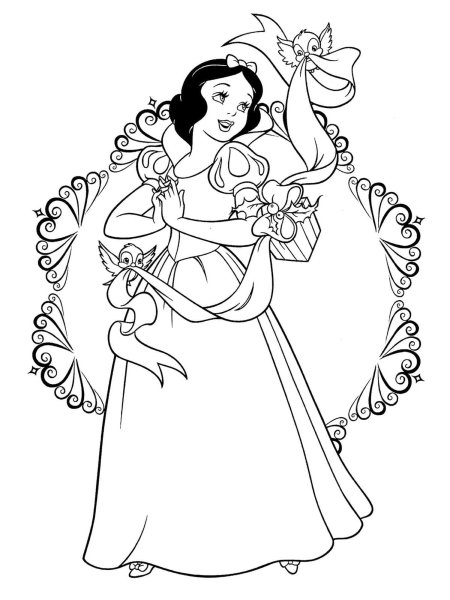 Раскраска принцесса Белоснежка