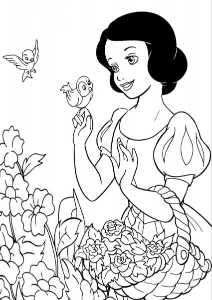 Раскраски для девочек Белоснежка