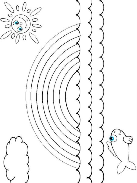 Радуга раскраска для детей