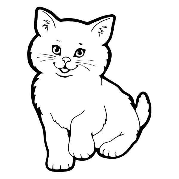 Кошка раскраска для детей