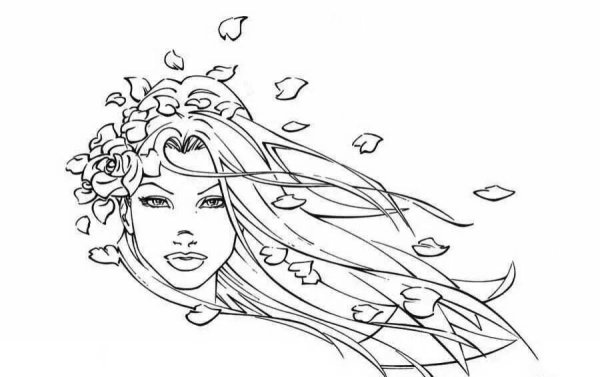 Раскраска девушка осень