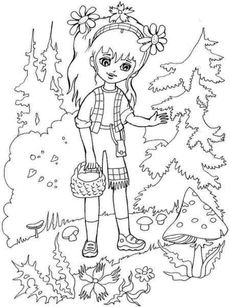 Раскраски для девочек лес