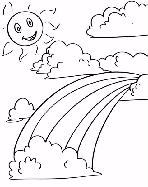 Радуга раскраска для детей