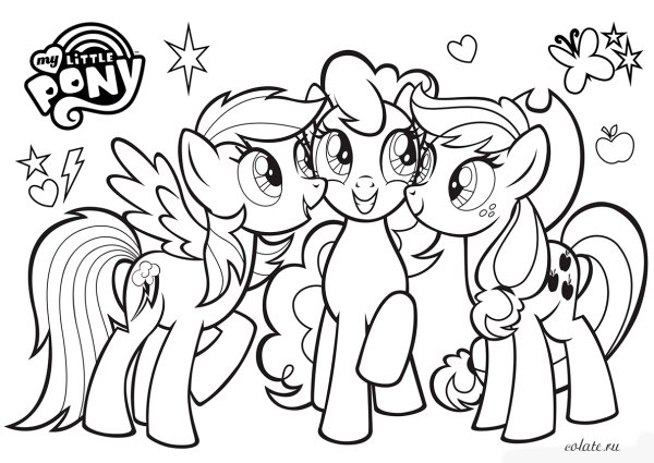 Пинки Пай Искорка раскраска