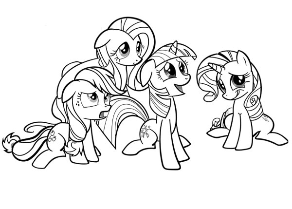 Милая пони эпл Джек раскраска