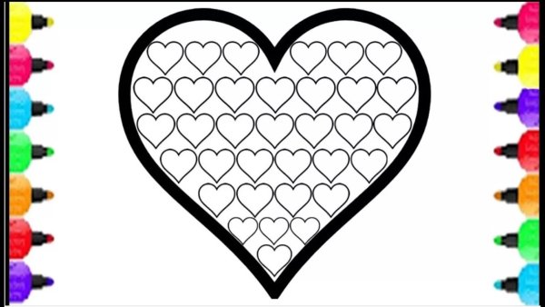 Раскраска поп ИТ сердце