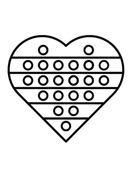 Раскраски антистресс сердечко Pop it