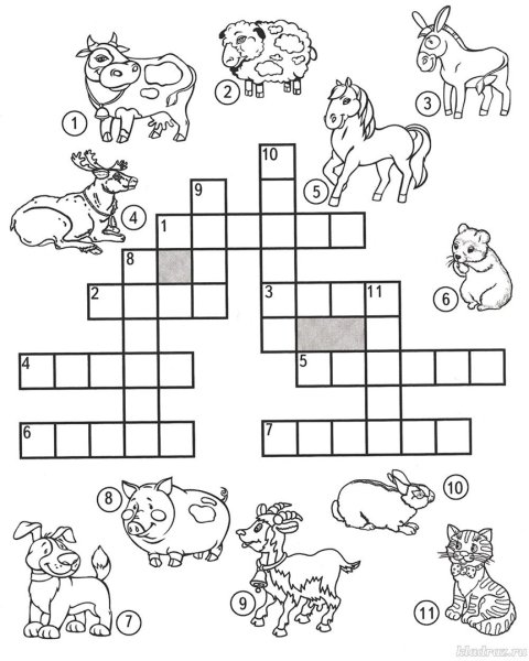 Кроссворд для дошкольников