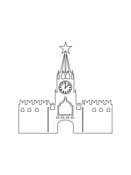 Спасская башня Кремля рисование