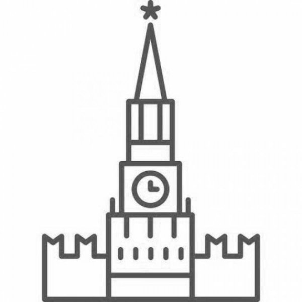 Спасская башня Кремля схематично