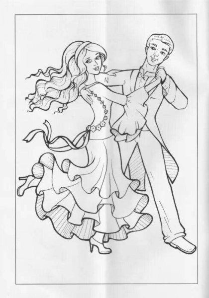 Разукрашки для детей танцы бальные