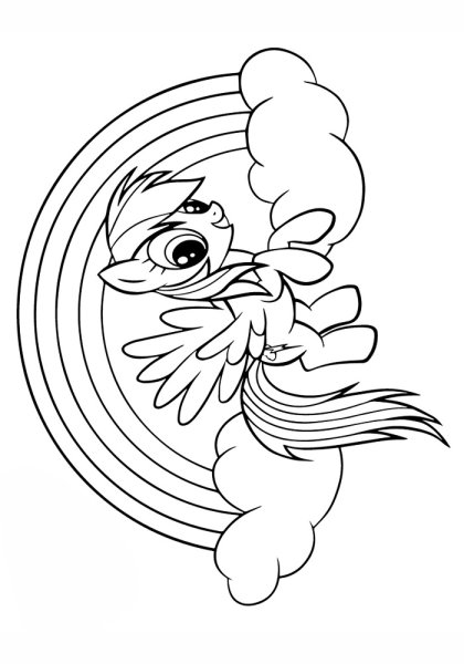 Рейнбоу Дэш Русалка раскраска