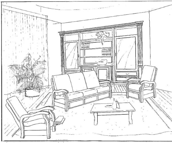 Гостиная раскраска