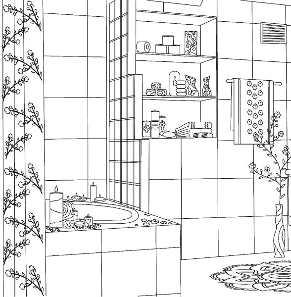 Раскраска ванной комнаты