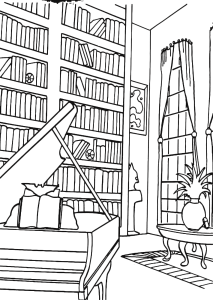 Гостиная раскраска