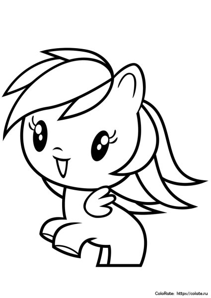 Раскраски для девочек пони Радуга Дэш