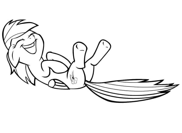 Рейнбоу Дэш пони раскраска