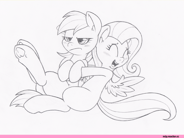 Раскраски пони Радуга и Флаттершай