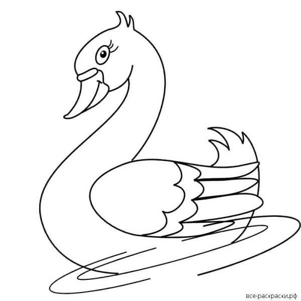 Лебедь раскраска