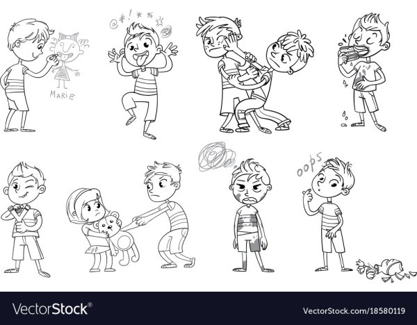 Раскраска плохие поступки