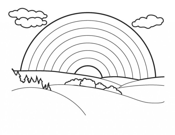 Радуга раскраска для детей