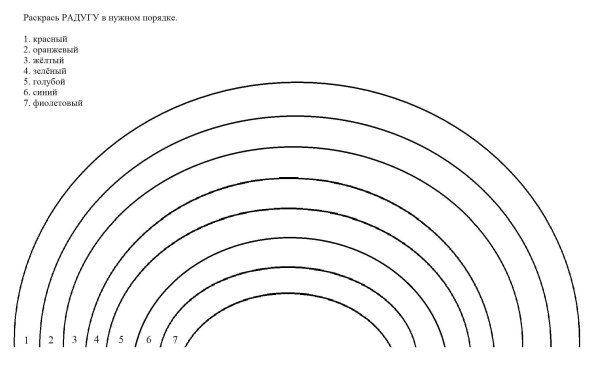 Радуга раскраска для детей 4-5 лет