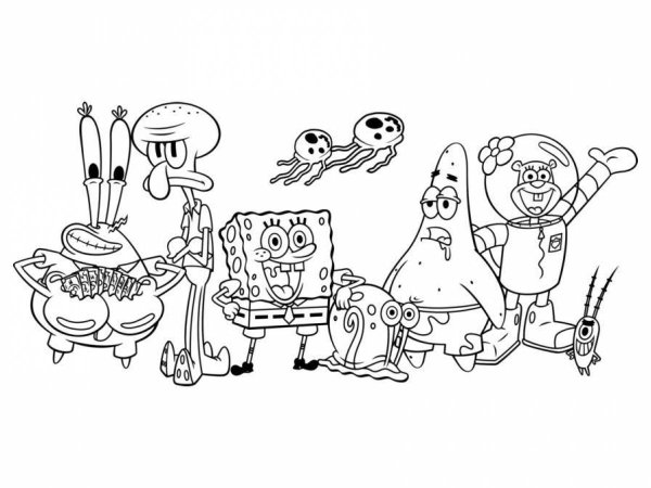 Разукрашка Спанч Боб