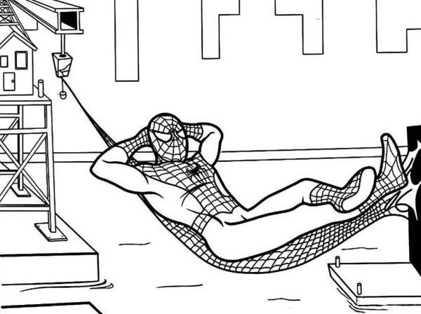 Человек паук раскраска для детей