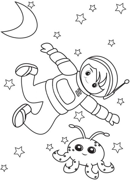 Космические приключения раскраска