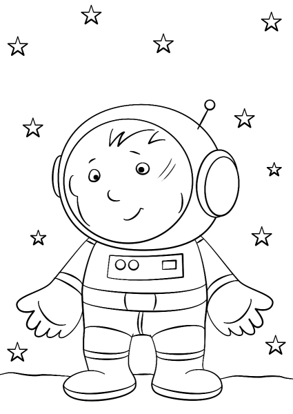 Космонавт раскраска для детей