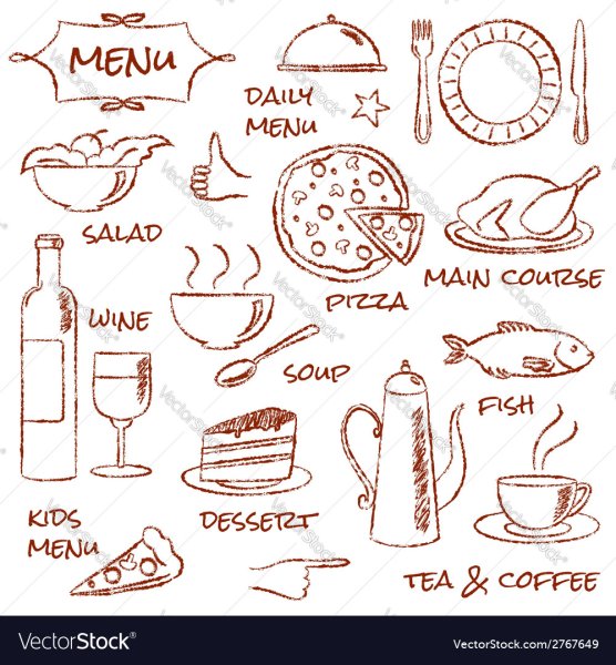 Меню рисунок карандашом