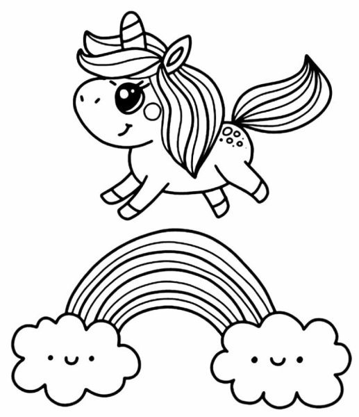 Unicorn Радуга раскраска