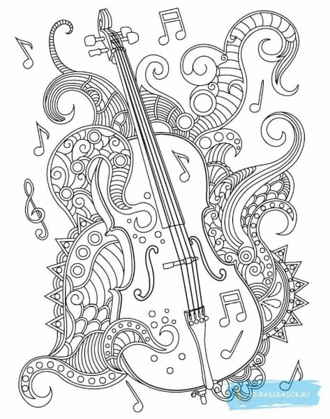 Скрипка раскраска
