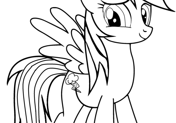 Лошадка Радуга раскраска