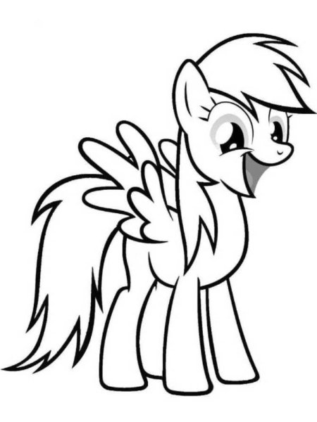 Принцесса Радуга Дэш раскраска