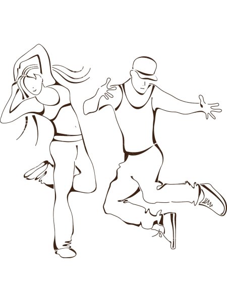 Рисунок на тему танцы современные