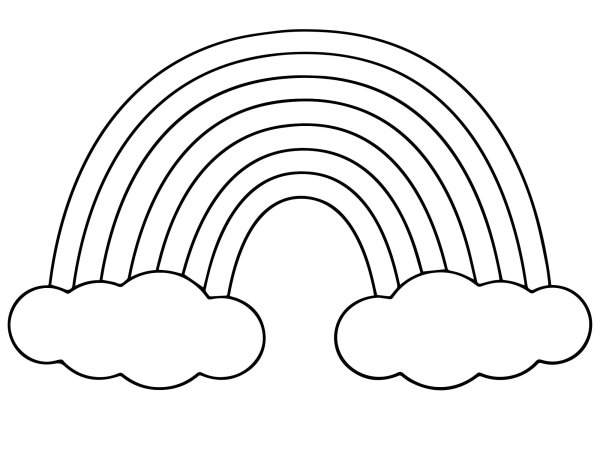 Радуга раскраска для детей