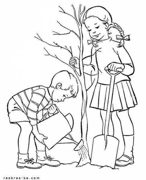 Раскраска на тему добрые дела детей