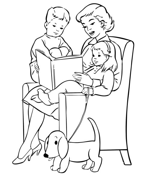 Раскраска семья