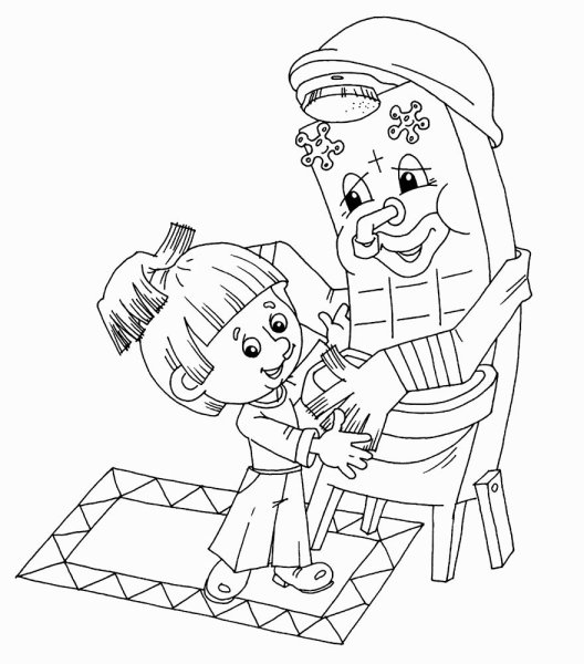 Сказки Чуковского раскраски Мойдодыр