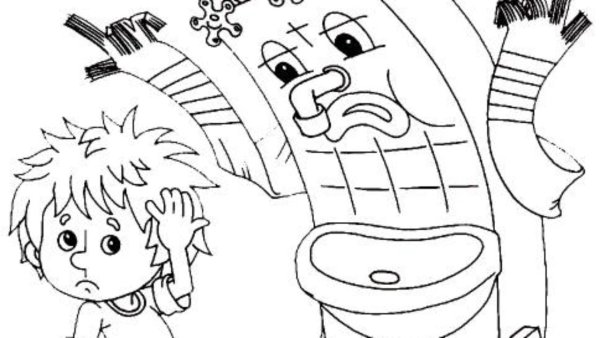 Чуковский Мойдодыр рисунок раскраска